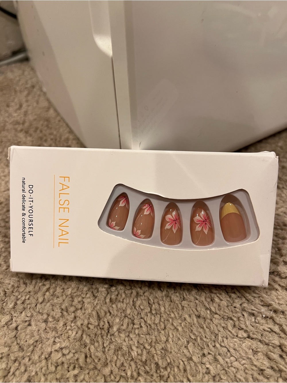 Yellow and Floral Press-On Nails